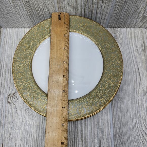 Sango China Versailles Set Of 4 Salad‎ Plates 7 3/4" Japan #3632 Green Gold - Picture 3 of 6